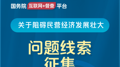 操你骚逼视频国务院“互联网+督查”平台公开征集阻碍民营经济发展壮大问题线索